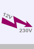 Power inverter from 12V DC to 230V AC